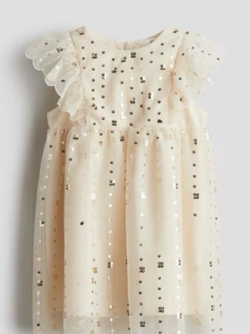 H&M Cream Sequin Tulle Party Dress for Girls